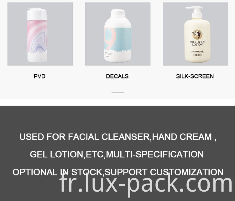 30 ml 50 ml 100 ml 150 ml flottre pulvérisée Face à crème solaire ovale avec mini pompe en plastique de lotion